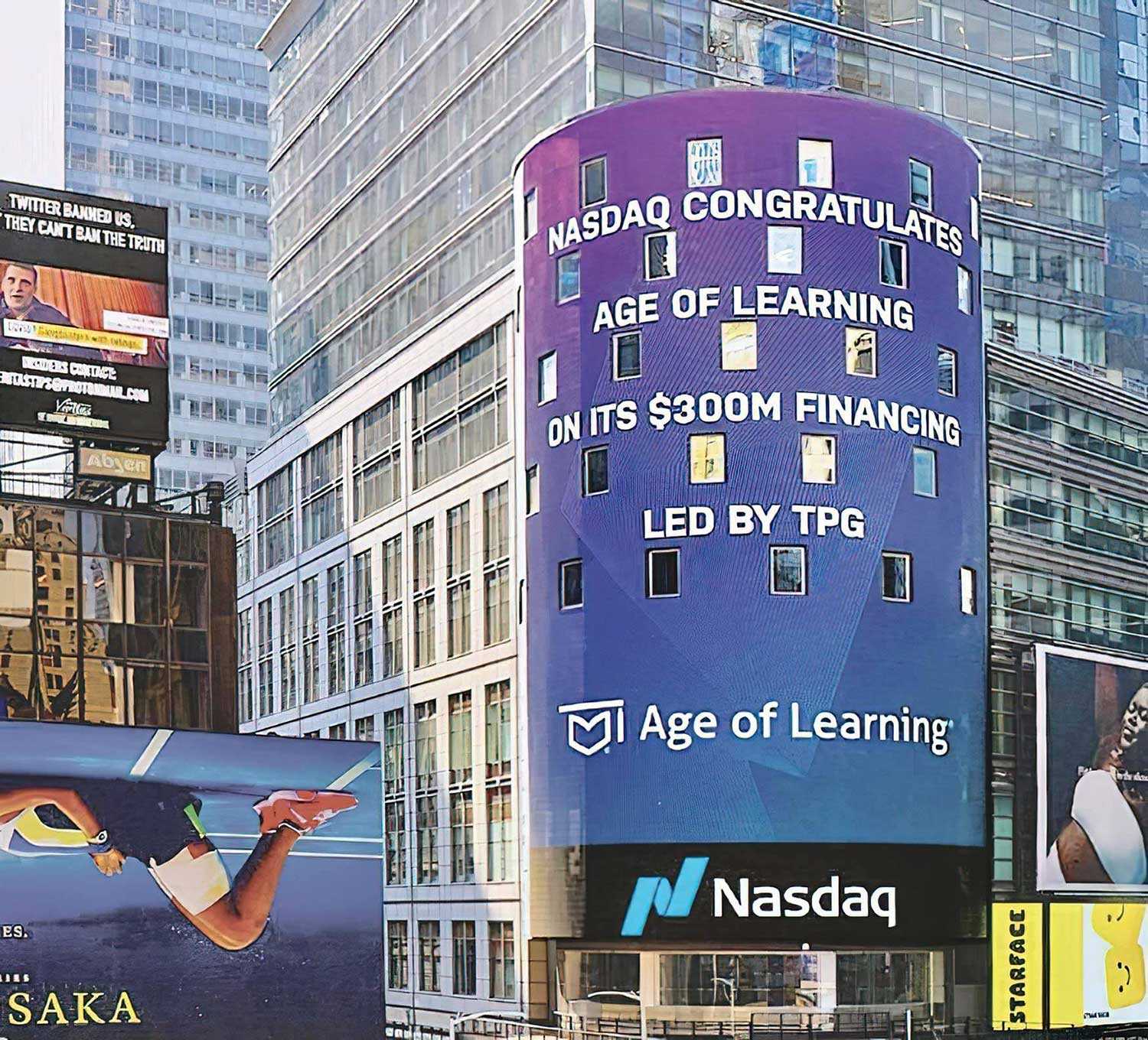 Age of Learning Nasdaq Billboard Times Square