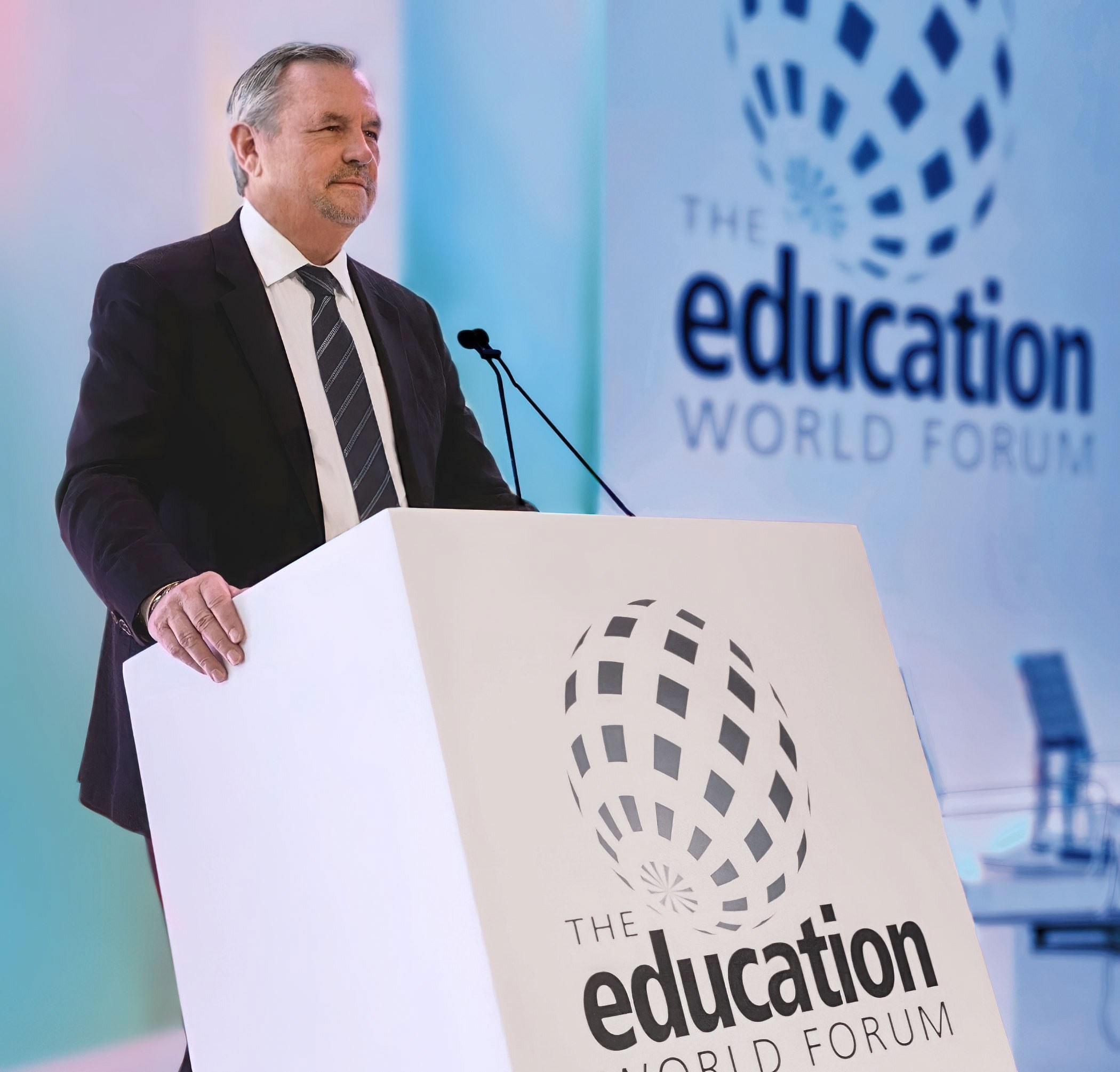 Doug Dohring speaking at Education World Forum